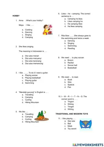 Latihan PAS Grade 3 Semester 1