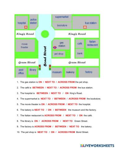 Places Around Town (Prepositions)