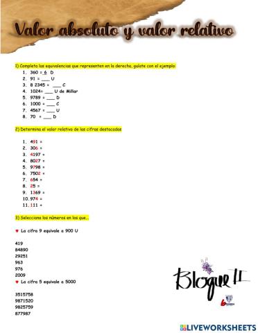Valor relativo y valor absoluto