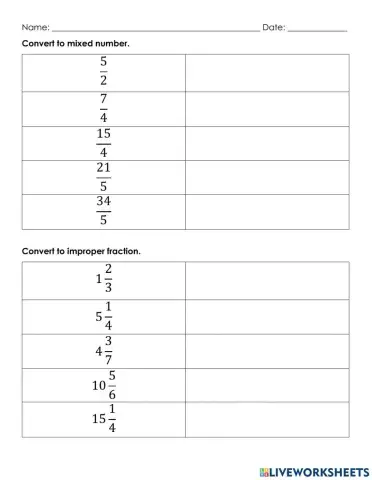 Mixed to Improper and Improper to Mixed
