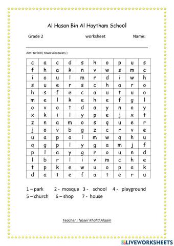 Cross words ( places )