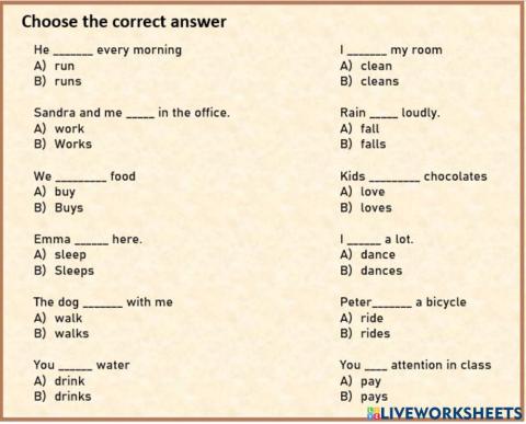 Affirmative simple present