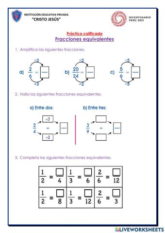 Fracciones equivalentes