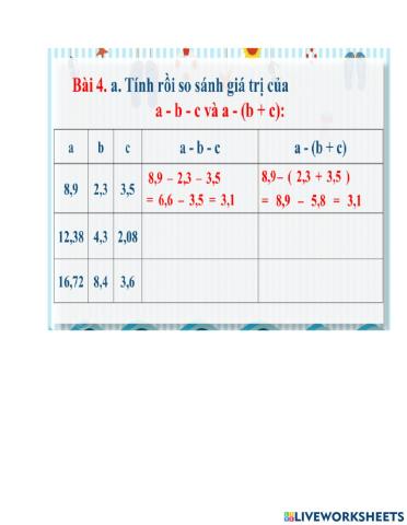 Toán bài 4 thứ tư t11