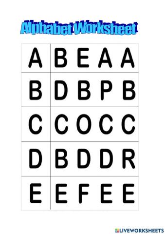 Letter worksheet