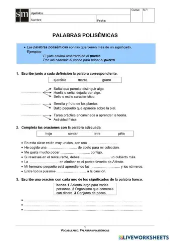 Palabras polisémicas