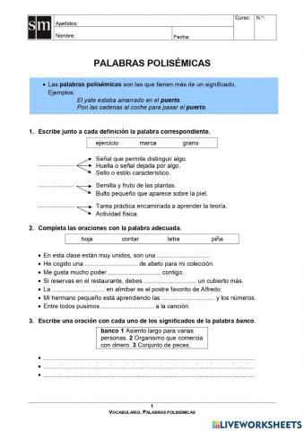 Palabras polisémicas