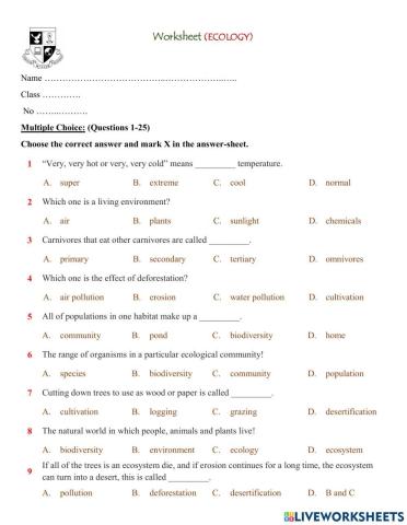 Worksheet