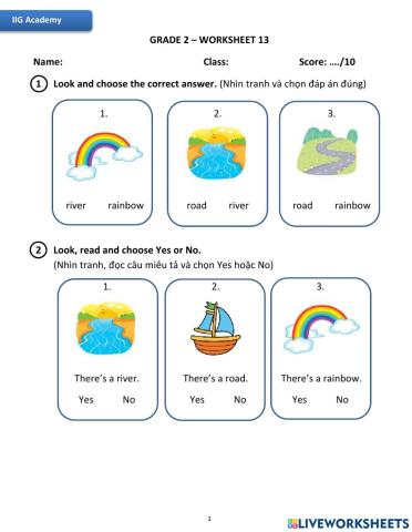 IIG-Grade 2-Worksheet 13
