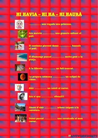 Hi havia, hi ha, hi haurà