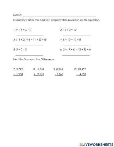 Addition & Subtraction