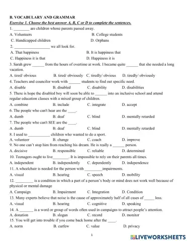 Grade 11- Revision 1st term test- B1