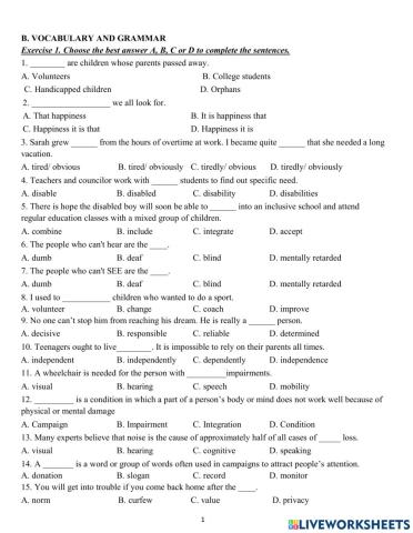 Grade 11- Revision 1st term test- B1