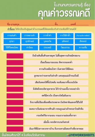 คุณค่าวรรณคดี ม.4