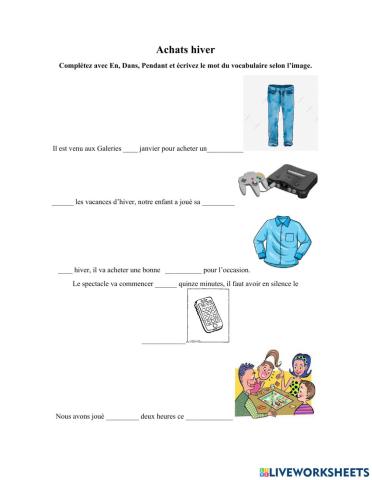 Achats hiver