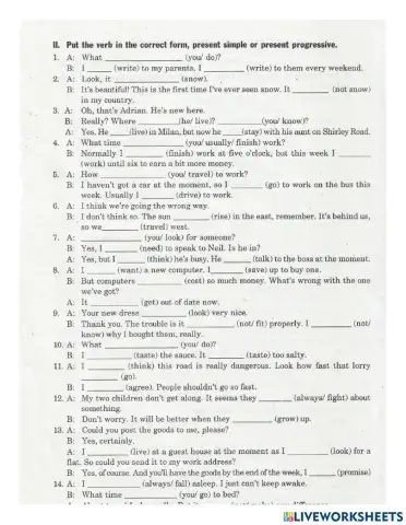 Present Simple or Present progressive