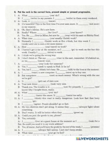 Present Simple or Present progressive