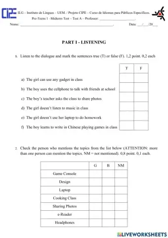 Pre-Teens 1 - Final Test A
