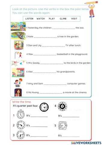 Past Simple + Telling the time