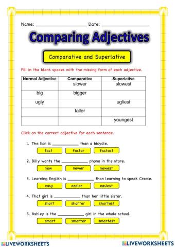 Superlative adjectives