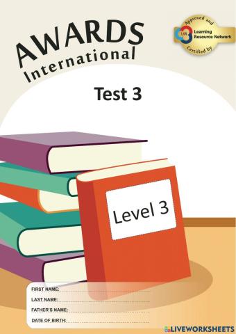 TEST 3 AWARDS INTERNATIONAL LEVEL 3