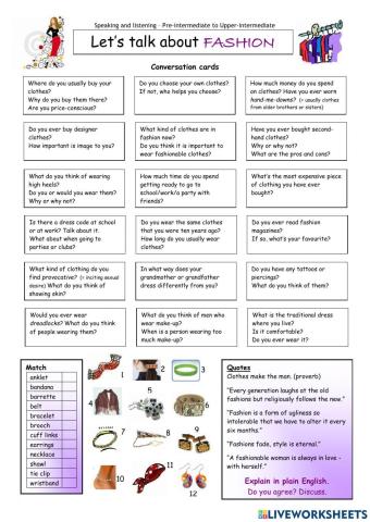 Let's talk about fashion