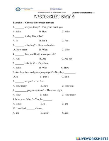 Review questions and plurals