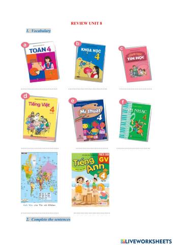 Unit 8 what subjects do you have today?