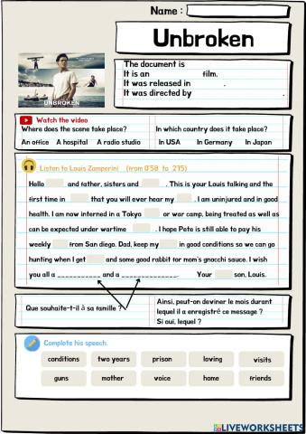 Unbroken - movie extract