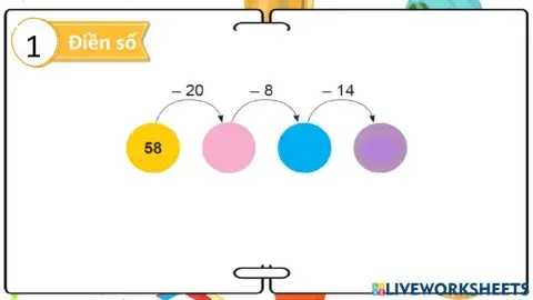 BTT2 Tuần 13 - Điền số, Phép trừ có nhớ trong pv 100