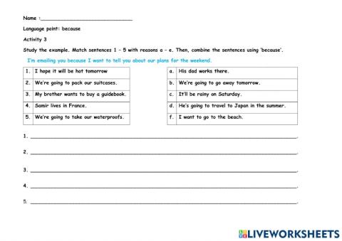 Language Focus: because (Page 89)