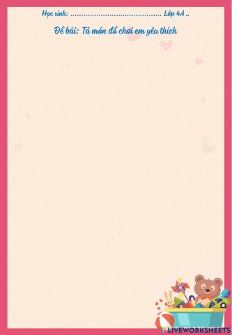 Bài văn tả đồ chơi