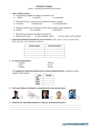 Istorie - Trecutul și prezentul din jurul nostru