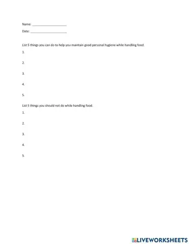 Food Handling Hygiene