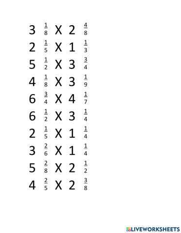 Multiplicacion fracciones mixtas