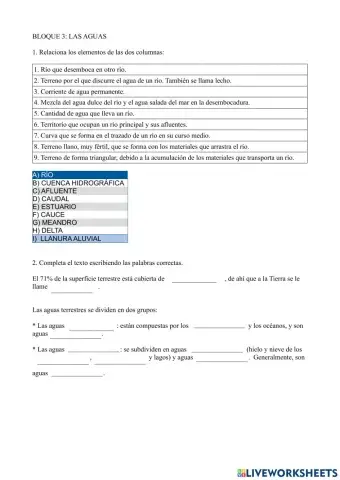 Las aguas (geografía) 1º eso