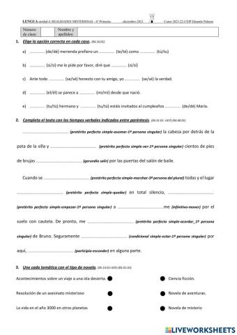 Control unidad 4 de lengua