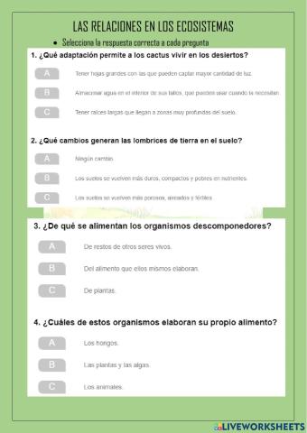 Las relaciones en los ecosistemas