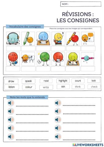 Classroom directions