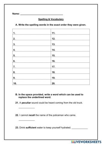 Spelling Assessment