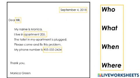 Letter to the Landlord - Matching
