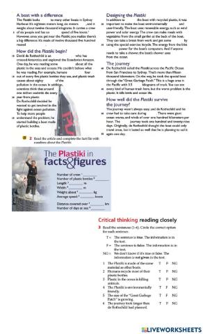 Reading comprehension exercise