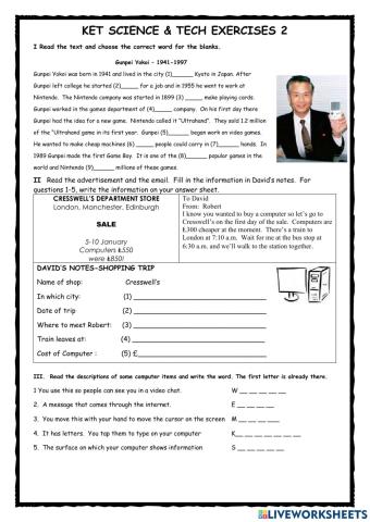 KET Exercises Science & Technology 2