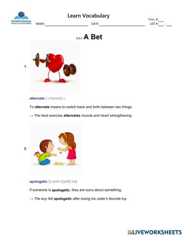 9.6.5. Bet learn vocabulary