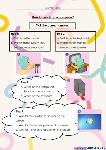 How to switch on a computer?