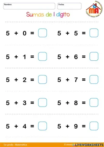 Sumas con un dígito.