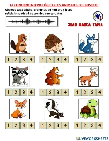 La Conciencia Fonológica. (Los animales del Bosque)