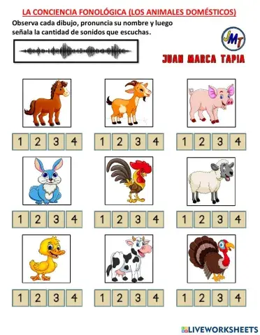 La Conciencia Fonológica. (Los animales Domésticos))