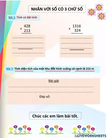 Nhân với số có 3 chữ sô