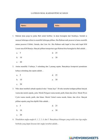 Aturan Penjumlahan dan Perkalian